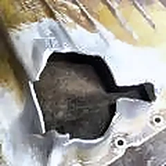Piesă din aluminiu spartă, înainte de sudură